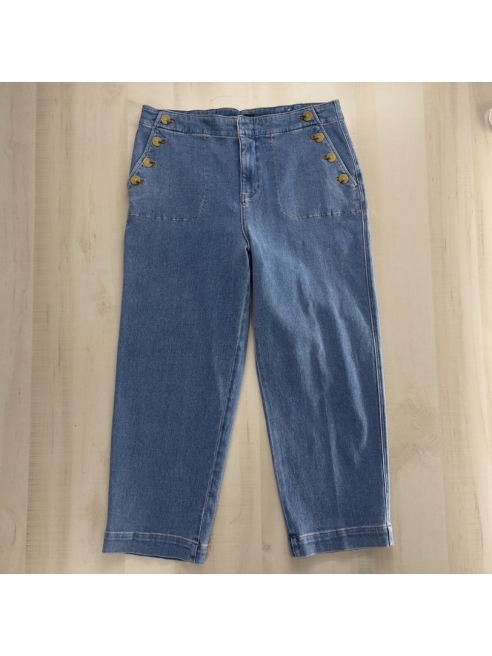 Talbots Classic High-Waist Blue Women’s Sailor Ankle Jeans - Picture 7 of 10
